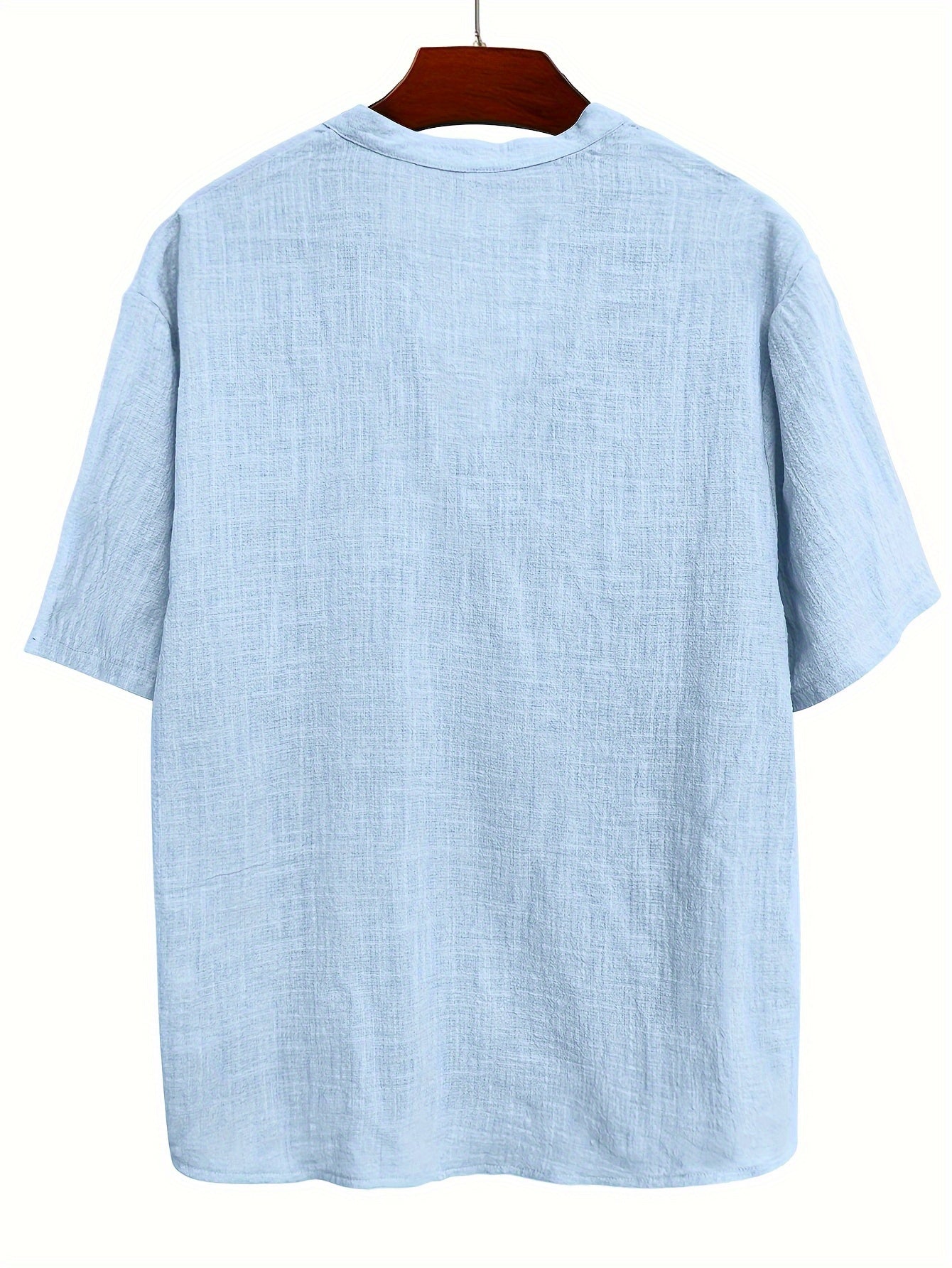 Henry - Short Sleeve T-Shirt with Deep Henley Neck for Men