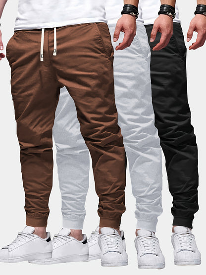 Roger – Men's Solid Color Jogger Sweatpants with Drawstring and Pockets