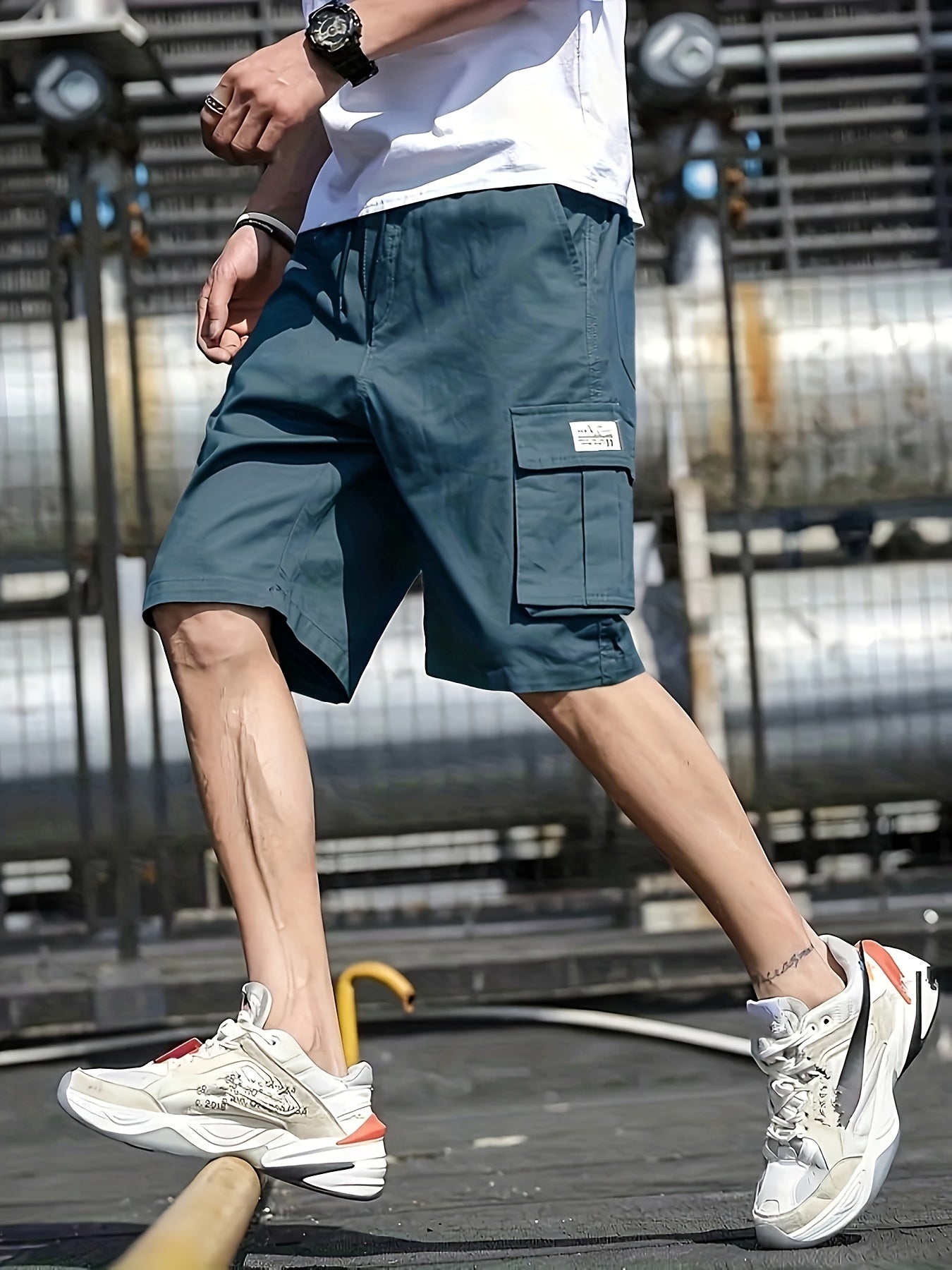 Donald - Casual Cargo Shorts with Multi Pocket and Waist Drawstring for Men