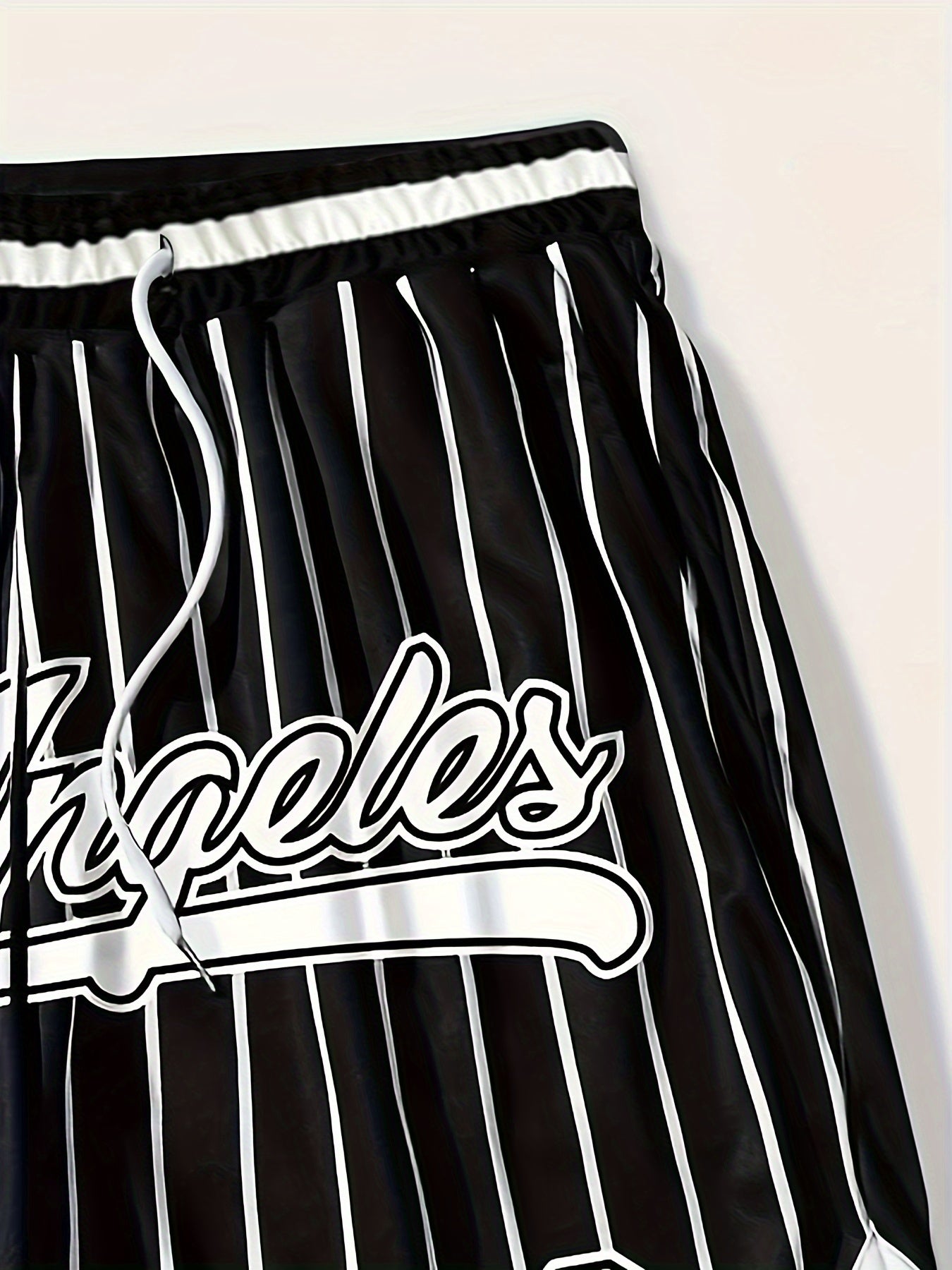 Jack - Summer Drawstring Sports Shorts with Loose Fit and Los Angeles Print for Men