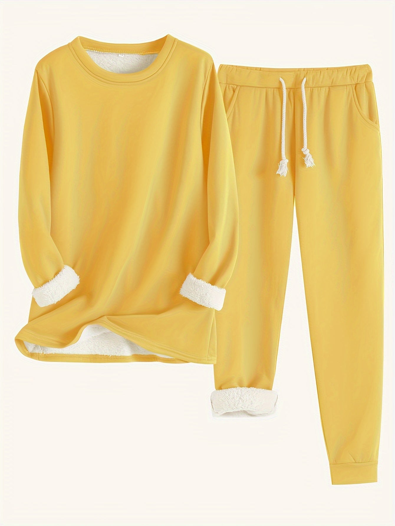 Arden-Crew Neck Long Sleeve Sweatshirt & Drawstring Pants Outfit for Women