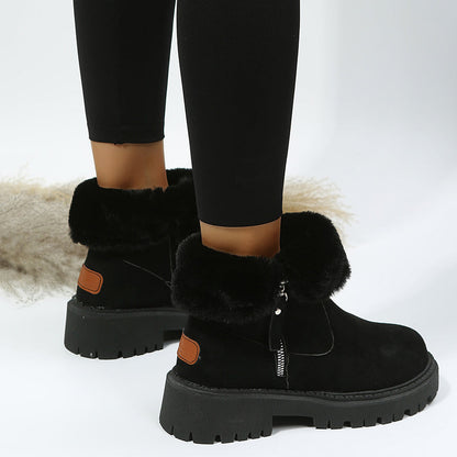 Julia – Women's Plush Snow Boots with Faux Suede