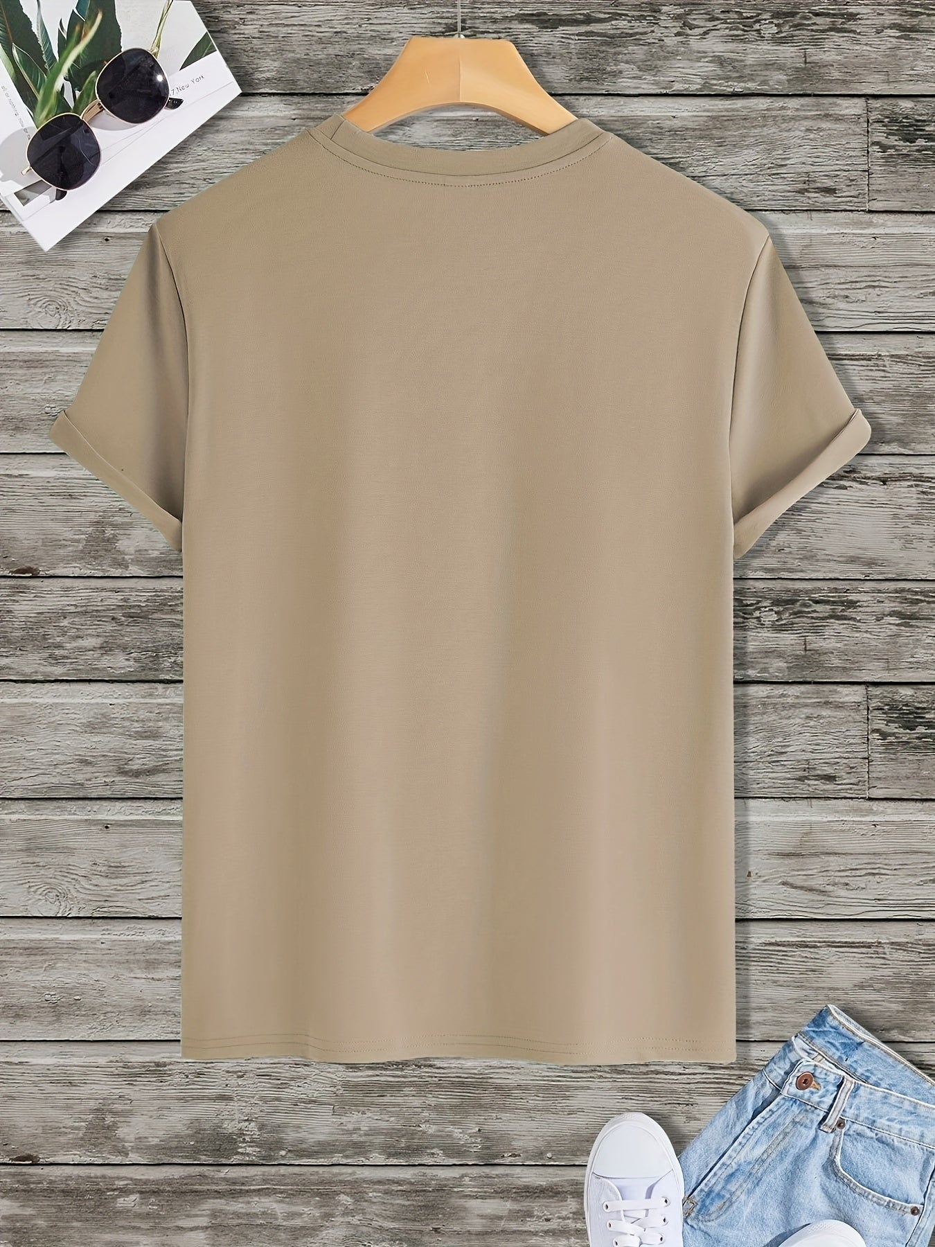 Dennis - Casual T-Shirt with Palm and Sea Print for Men