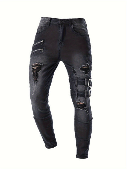 Alan – Men's Skinny Biker Jeans with Chic Street Style