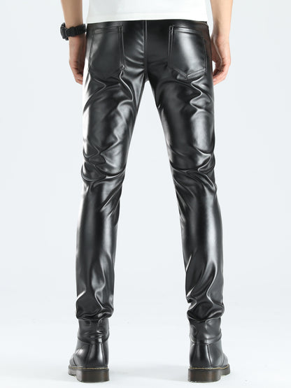 Mick – Men's Slim Fit Faux Leather Biker Pants