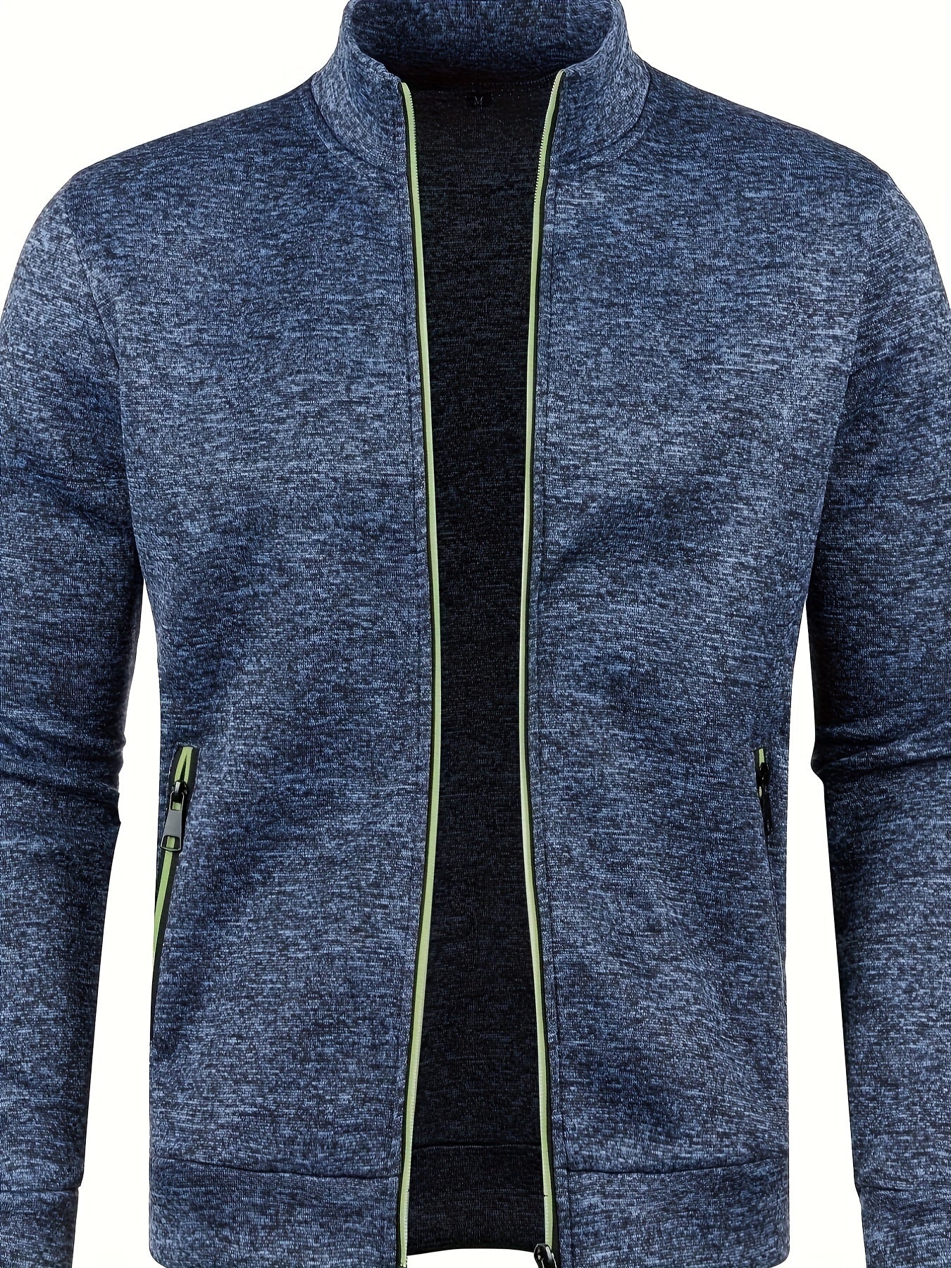 Emerson - Elegant Mid Stretch Sweater with Zip Up and Stand Collar for Men