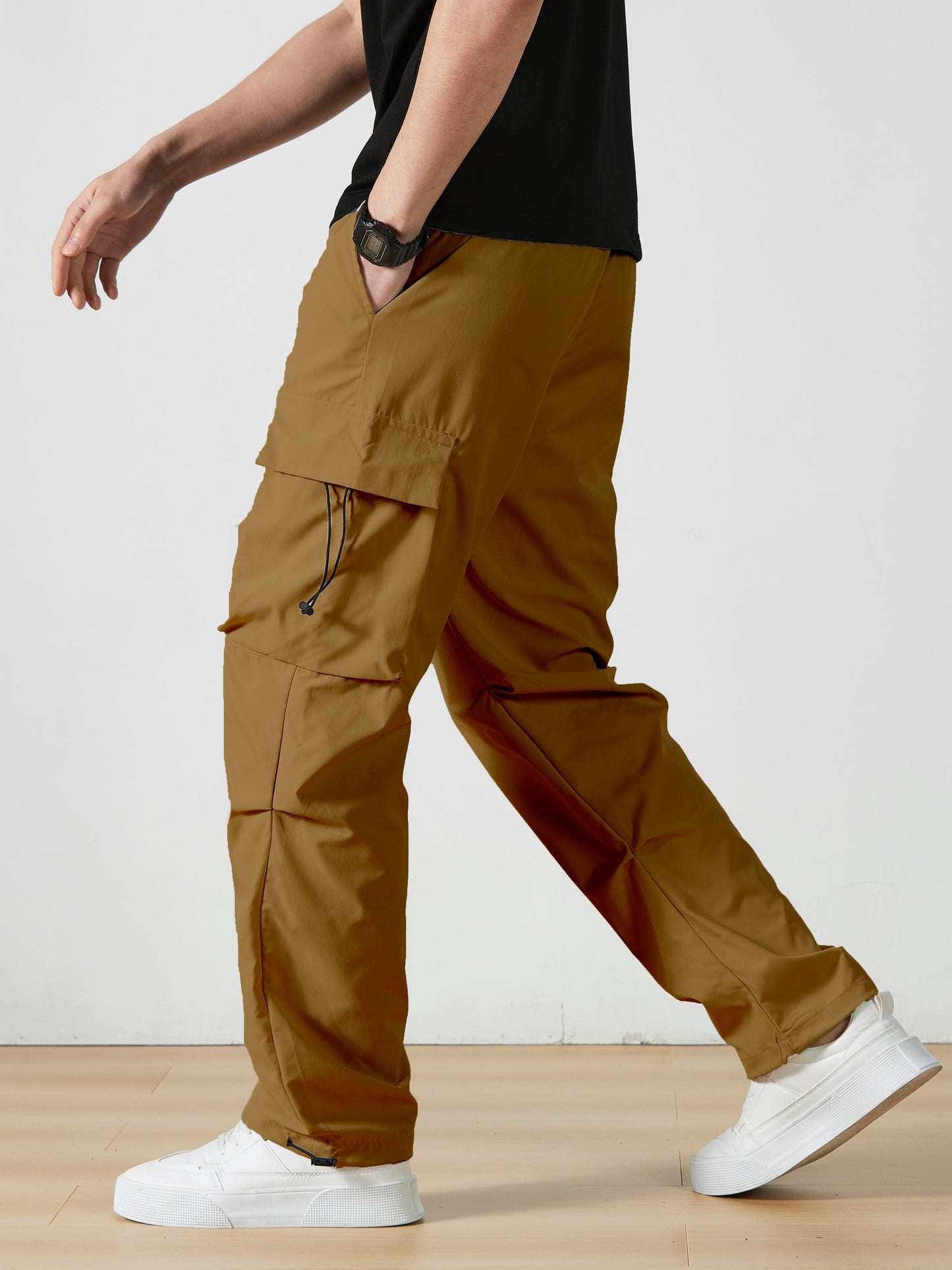 William - Casual Cargo Pants with Flap Pockets and Straight Leg for Men