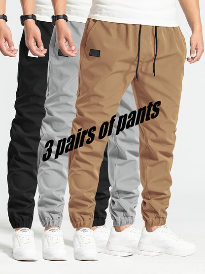 Logan - 3pcs Set Jogger Pants with Drawstring and Pockets for Men