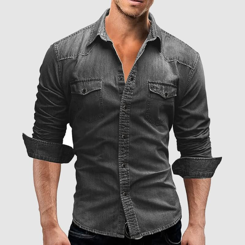 Cassian - Men's Denim Polo Shirt