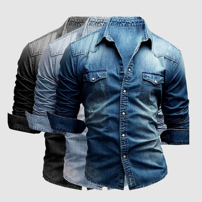 Cassian - Men's Denim Polo Shirt