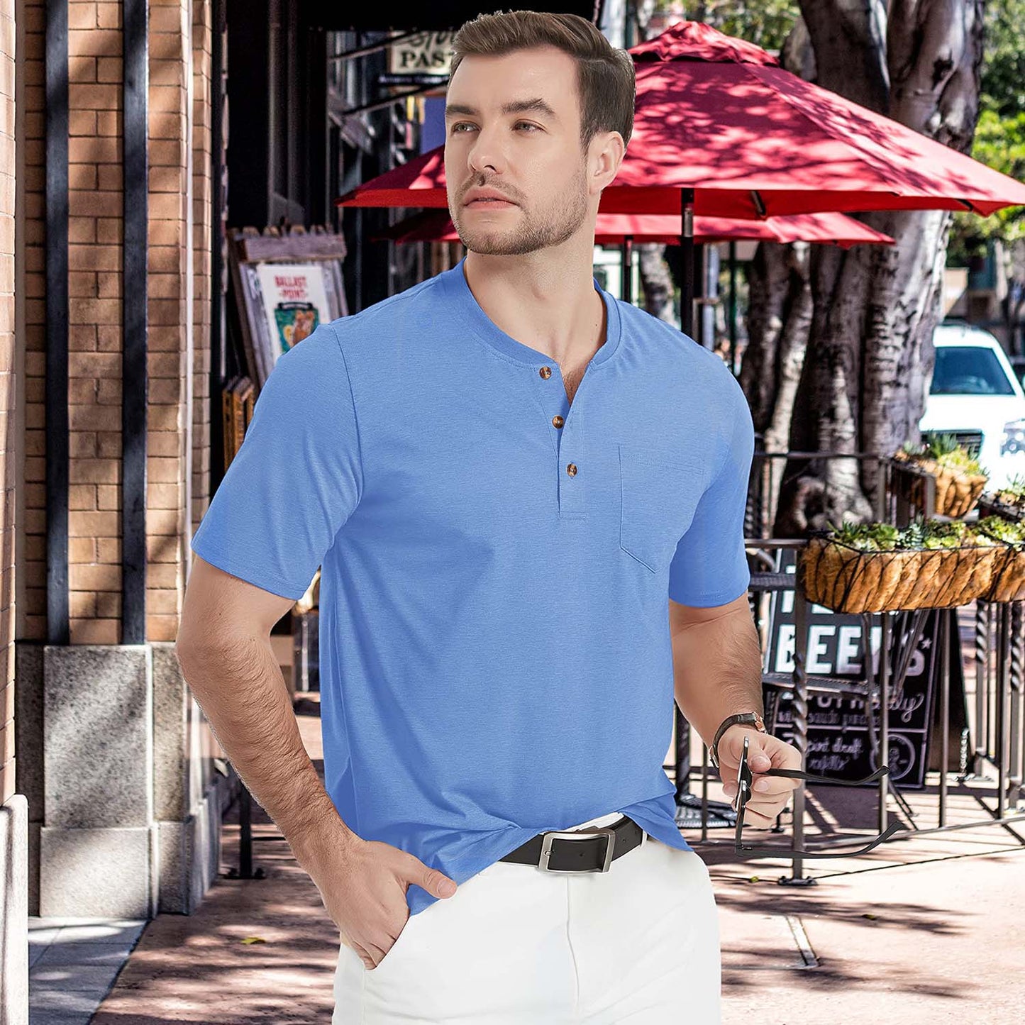 Caleb - Men's Henley T-Shirt