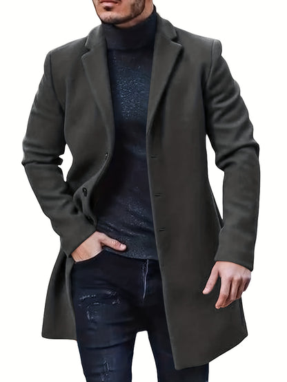 William - Retro Trench Coat with Semi-formal and Single Breasted for Men