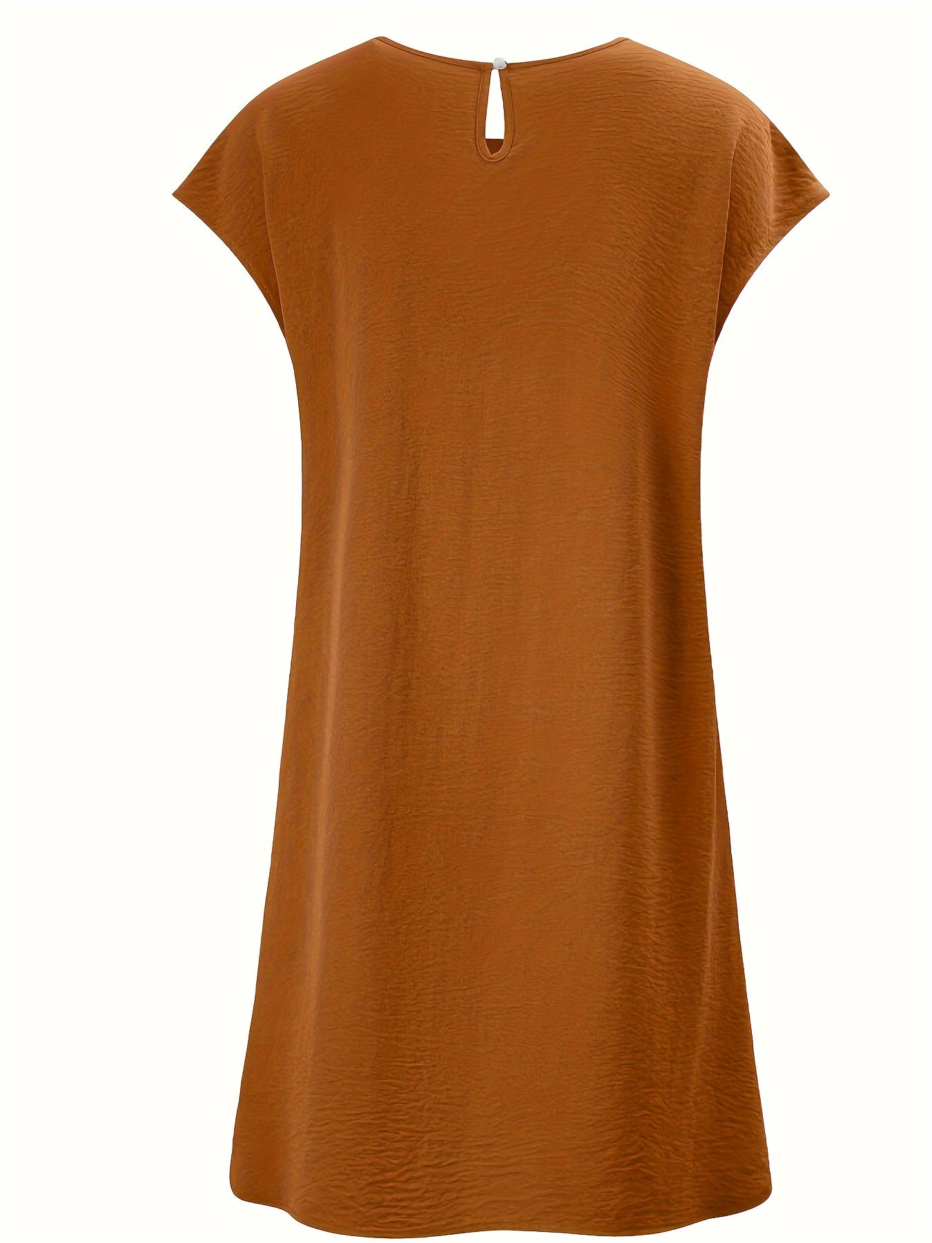 Marcy - Casual Short Sleeve Dress with Crew Neck and Dual Pocket for Women