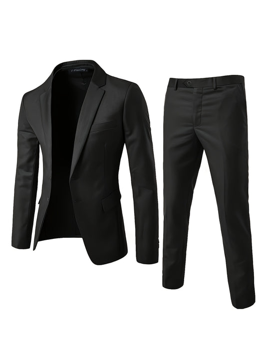 Sean – Men's Solid Single-Breasted Suit Set