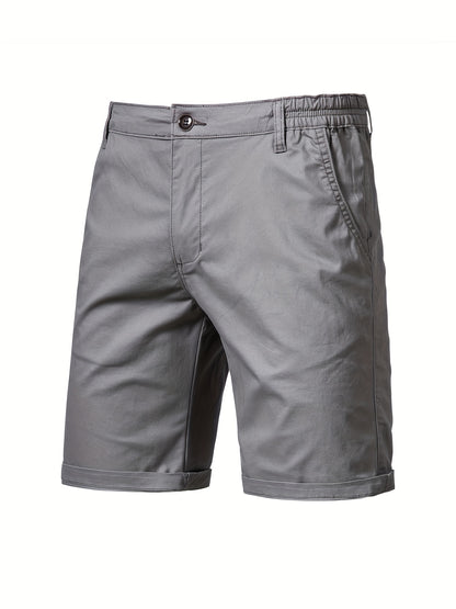 Michael - Classic Chino Short with Slant Pockets and Elastic Waist for Men