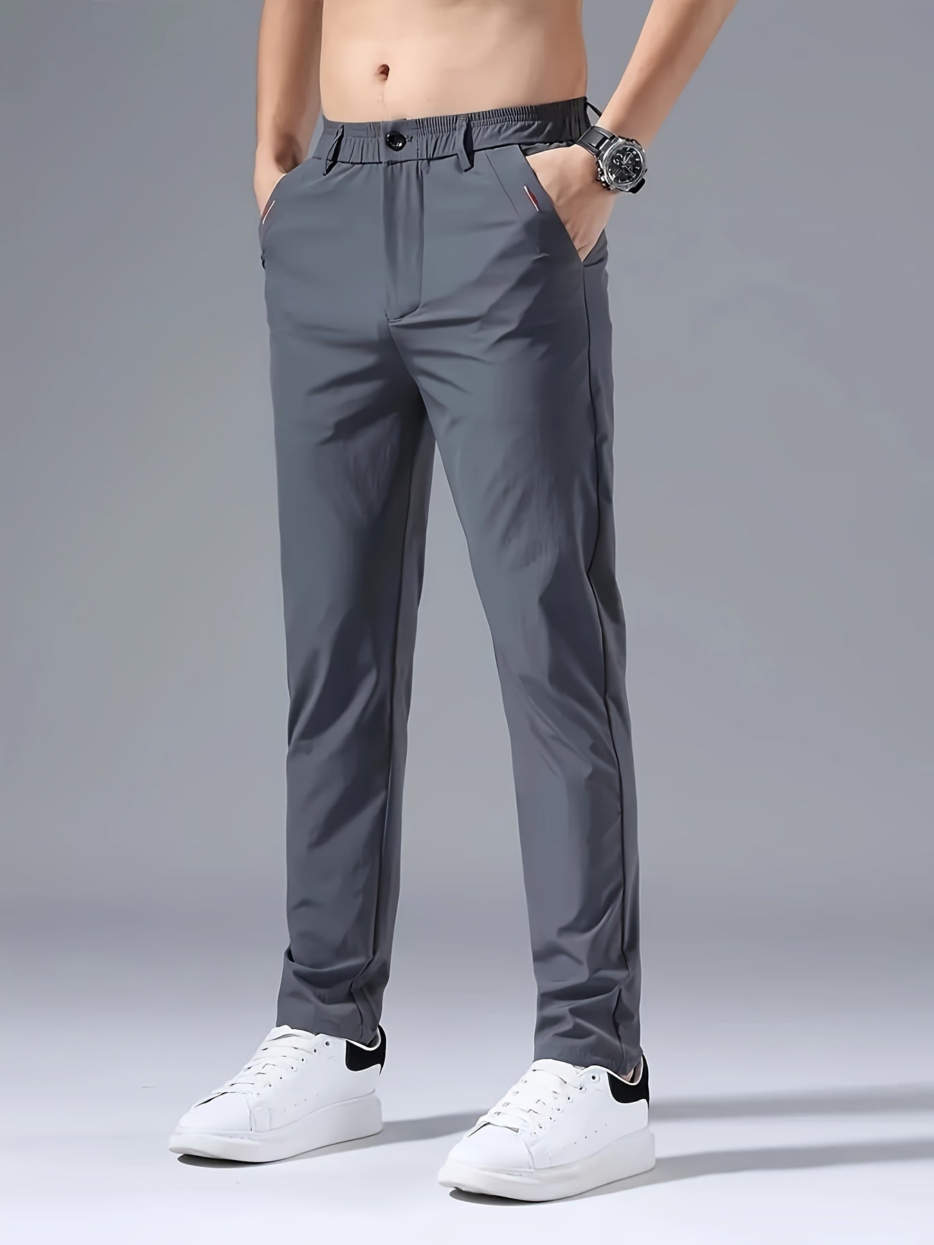 Denis – Men's Slim Fit Casual Pants with Embroidery