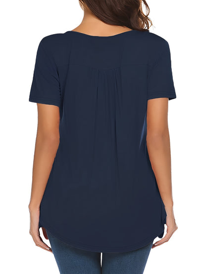 Marie - V Neck Blouse with Button Front for Women