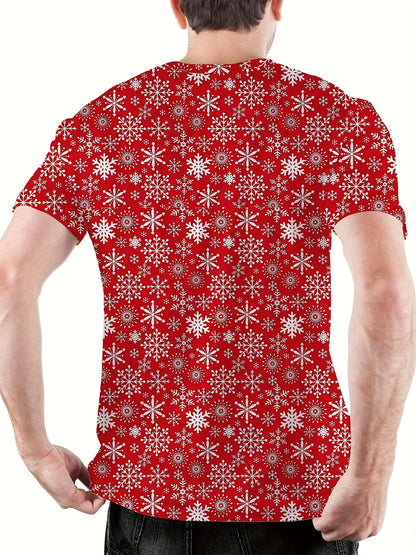 Mason - Casual T-Shirt with 3D Christmas Santa Claus Muscle Print for Men