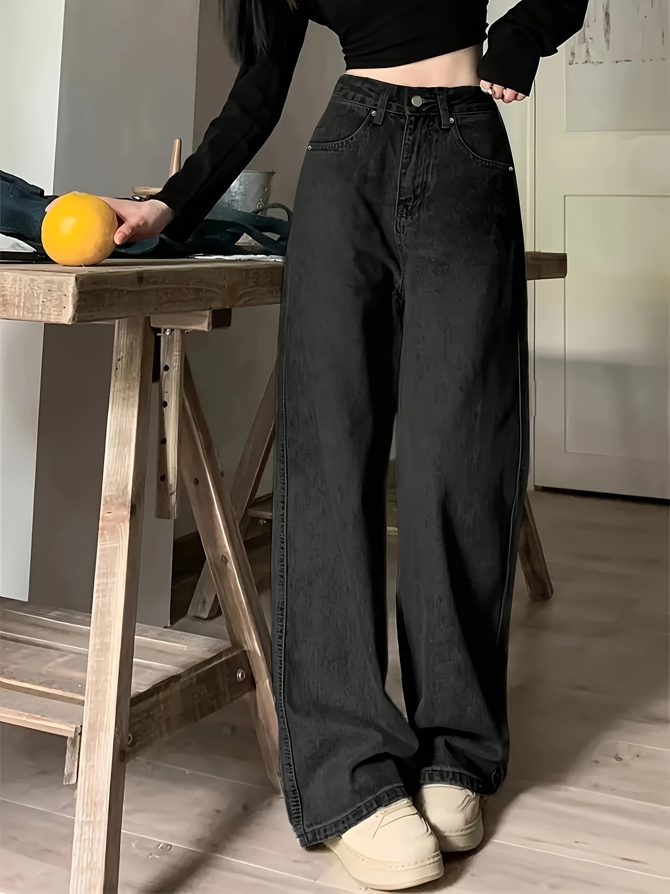 Alinta- Vintage Wide Leg Jeans for Women