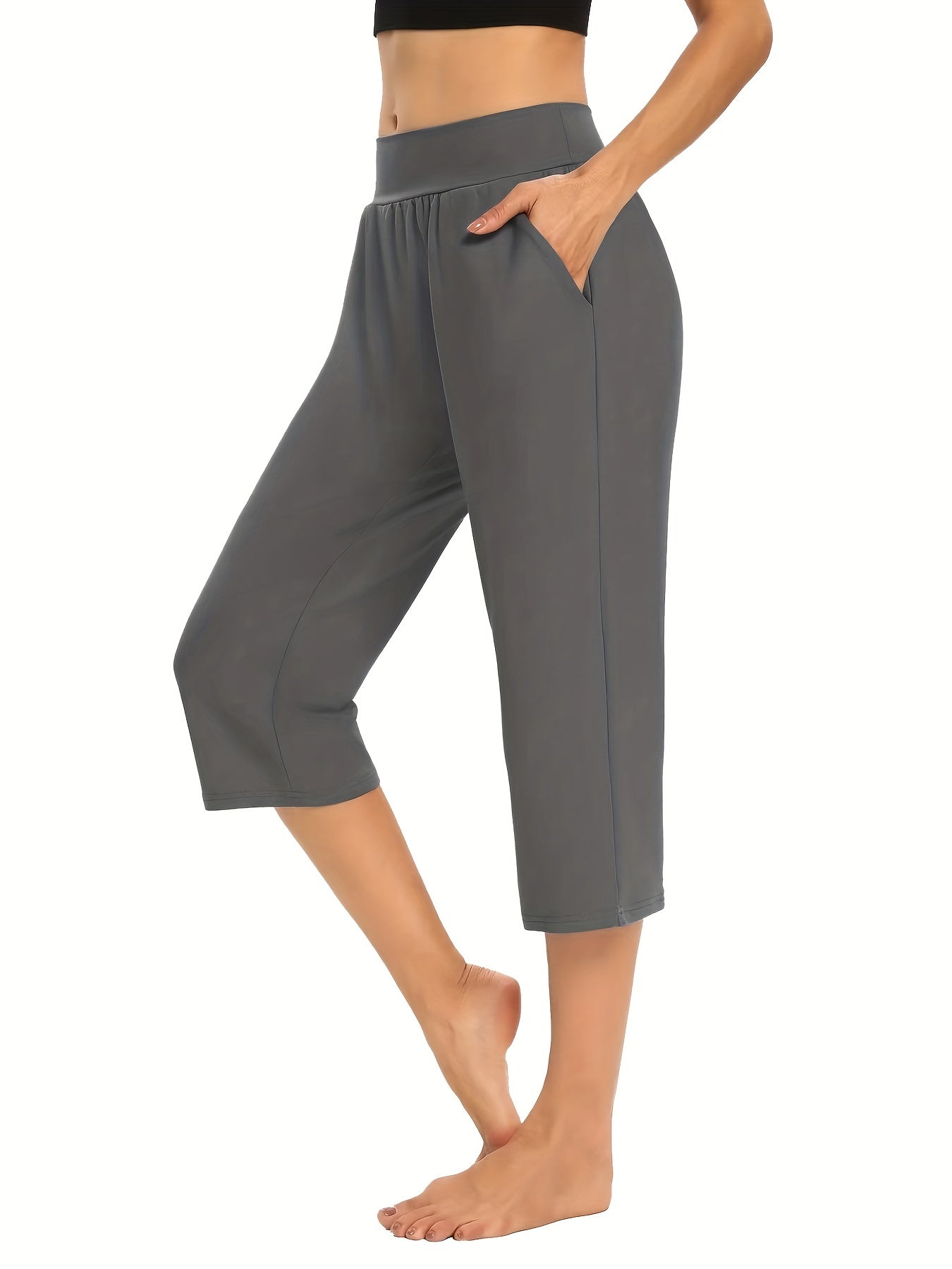 Adeline- Elastic Waist Cropped Pants for Women