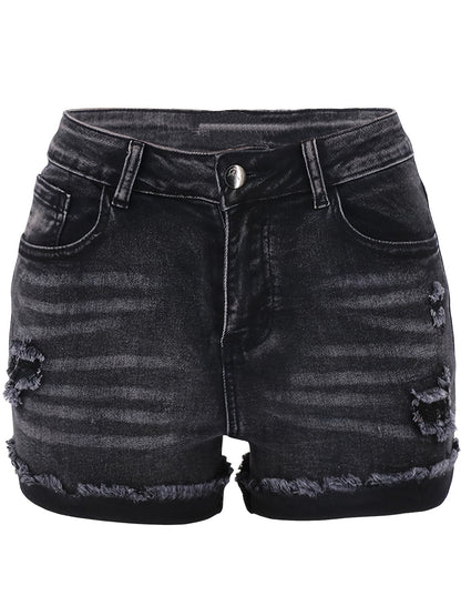 Holly – Women's Stretchy Washed Denim Shorts