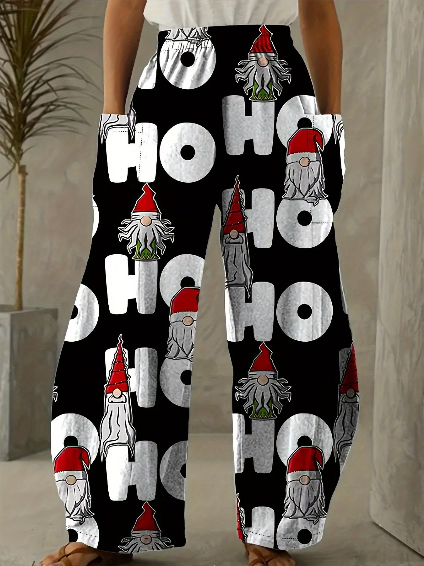 Sierra - Chic Christmas Themed Wide-Leg Pants for Women