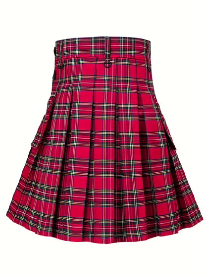 James – Men's Plaid Tartan Pleated Skirt