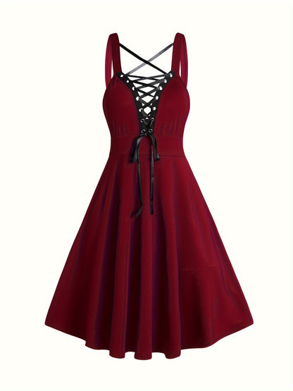 Brielle - Sleeveless Corset Dress with Flared Crisscross Straps for Women