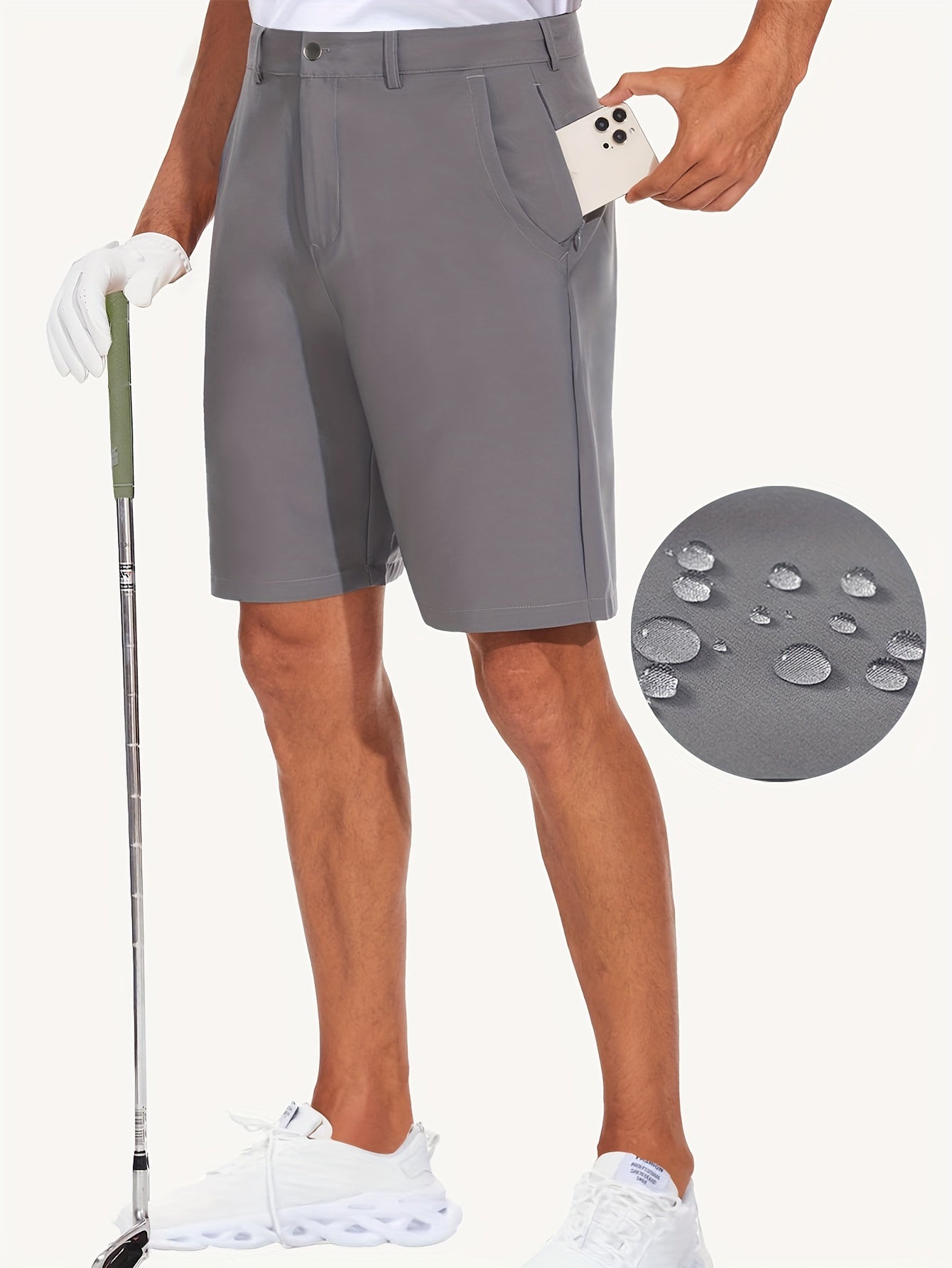 Richard - Quick-Dry Golf & Hiking Shorts with 4 Pockets and Invisible Zipper Detail for Men