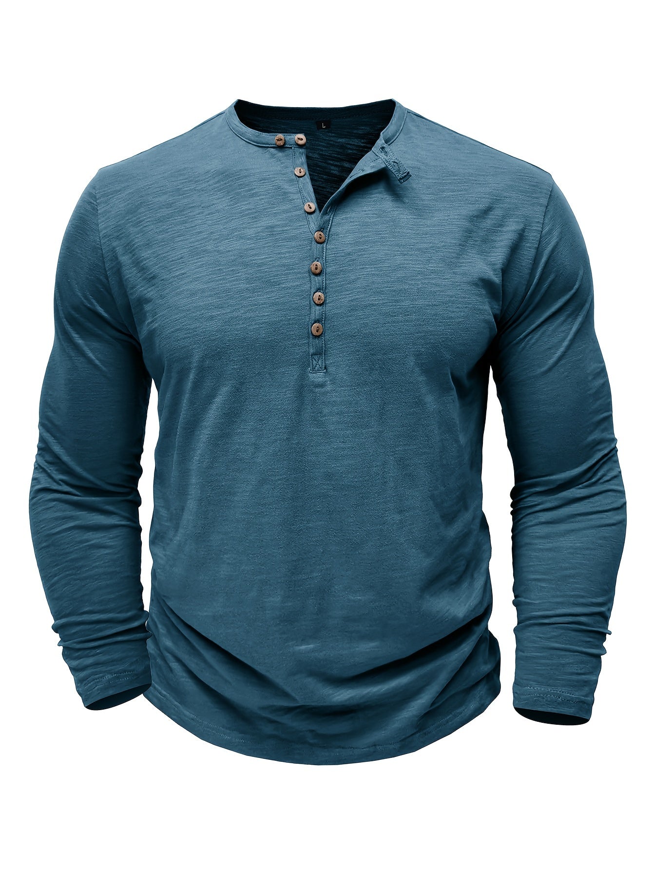 Chris – Men's Cotton Long Sleeve Henley Shirt