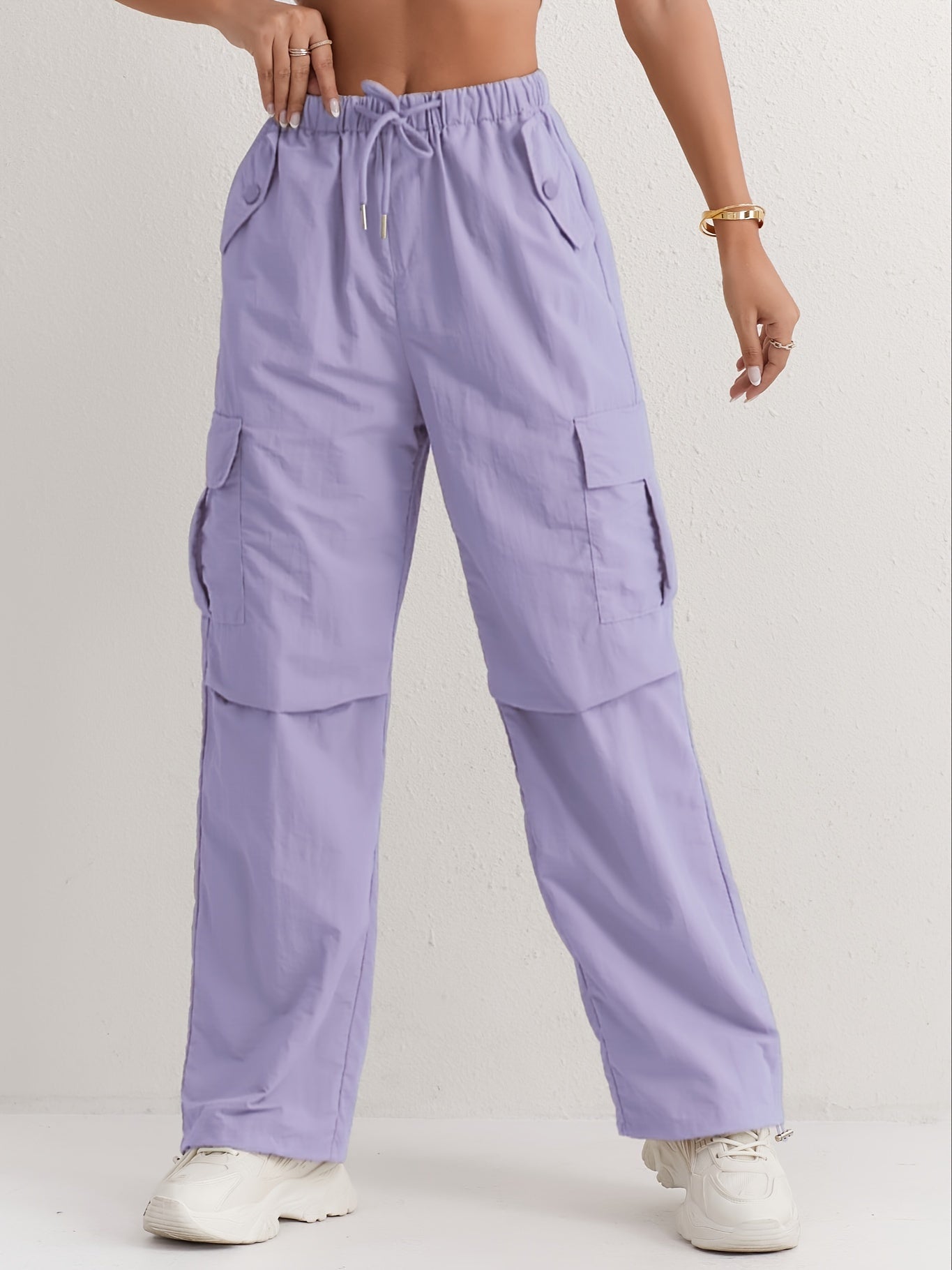 Giselle - Casual Cargo Pants with Slant Pockets and Straight Leg for Women