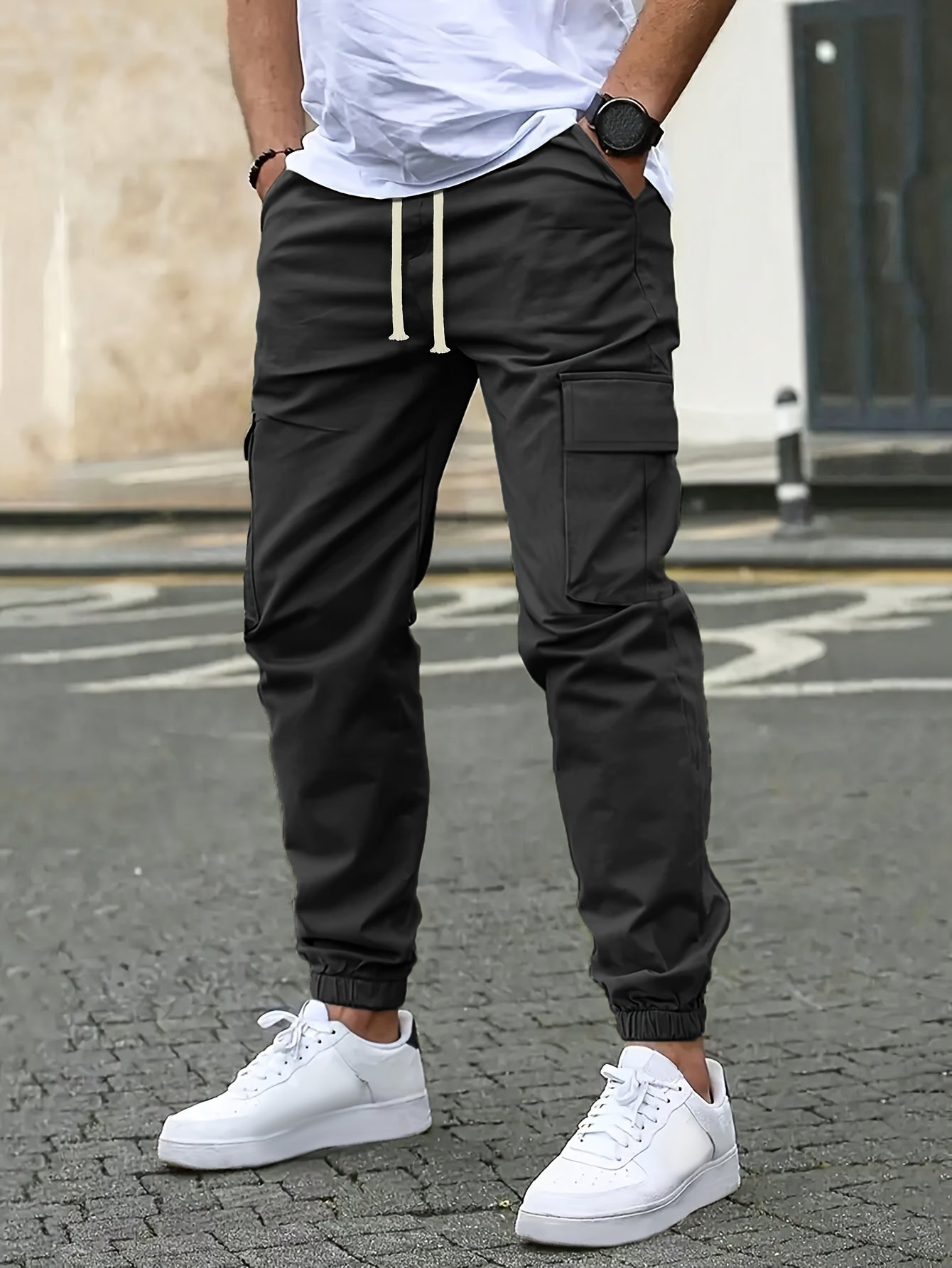 Brett - Trendy Cargo Pants with Side Pocket and Drawstring for Men