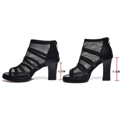 Sophie – Women's Mesh High Heels with Thick Heels