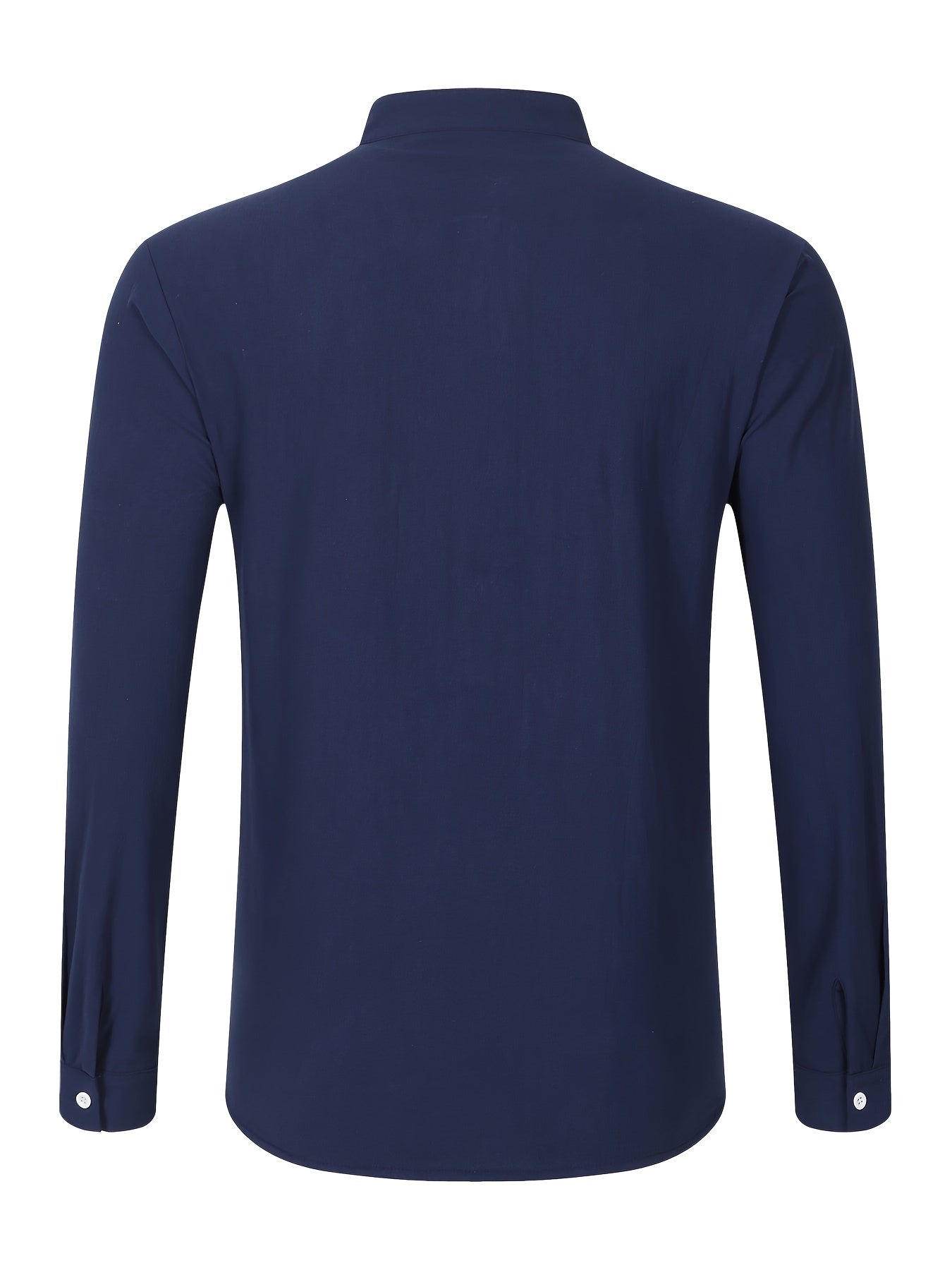 Mason - Henley Shirt with Cotton Linen Blend and Long Sleeve for Men