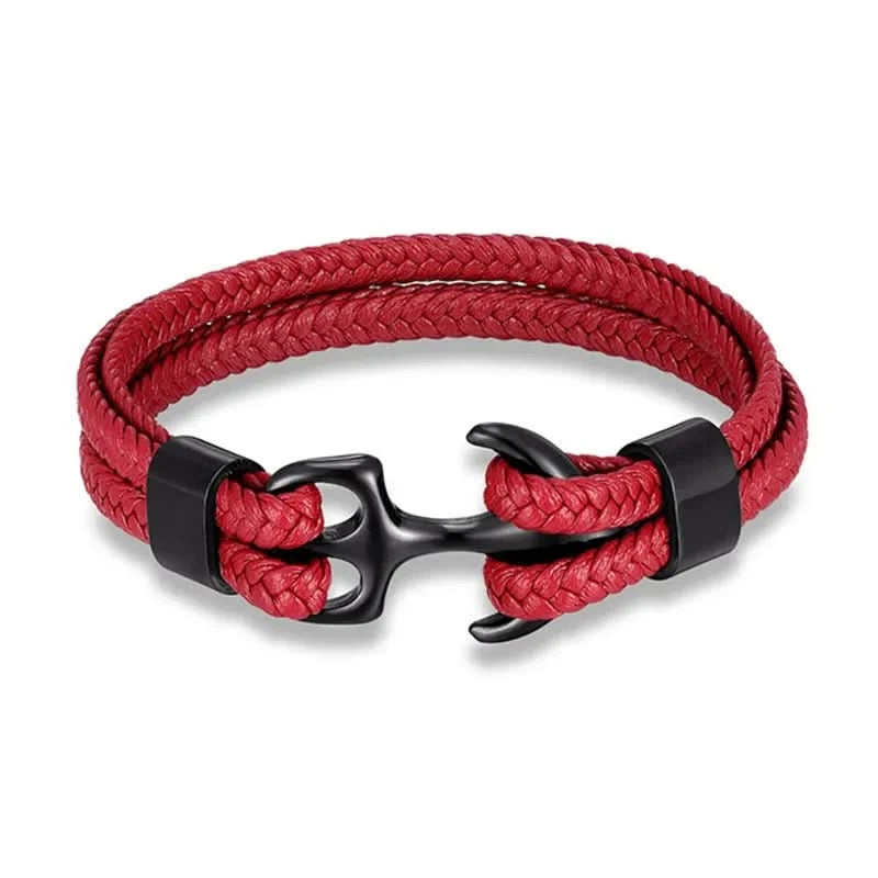 Karlheinz – Leather Bracelet with Nautical Anchor