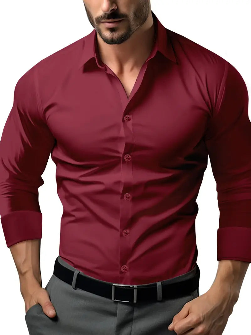 Ricky – Men's Slim Fit Cotton Blend Dress Shirt