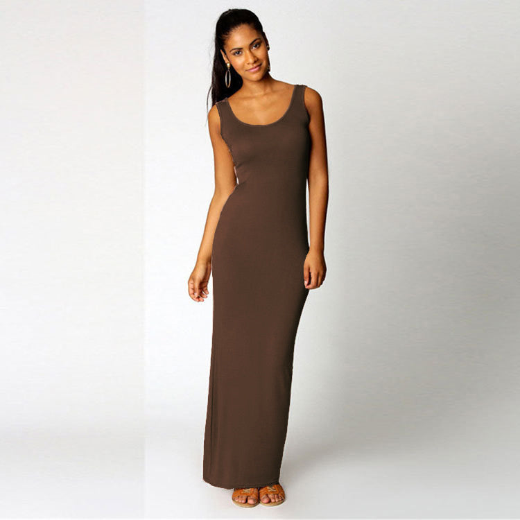 Joanne – Long Women's Dress with Round Neck