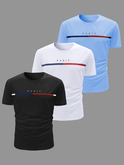 Lucas - 3pcs Casual Short Sleeve Crew Neck T-shirts for Men