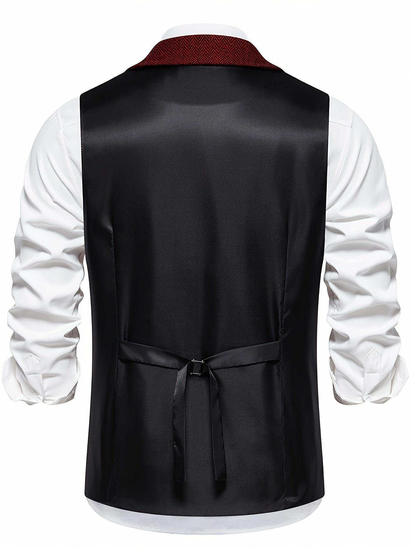 Clarence - Retro Herringbone Single Breasted Waistcoat for Men