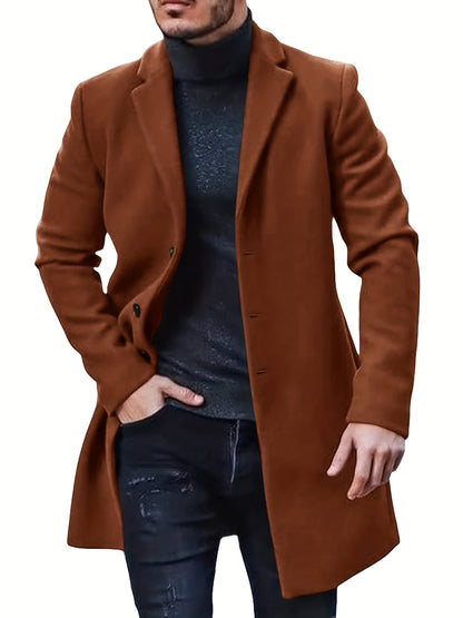 William - Retro Trench Coat with Semi-formal and Single Breasted for Men