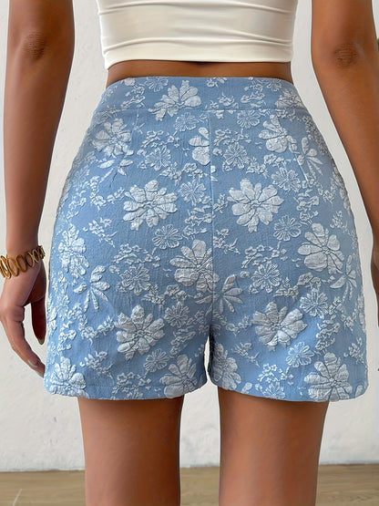 Eden - Elegant Floral Jacquard Shorts with High Waist for Women