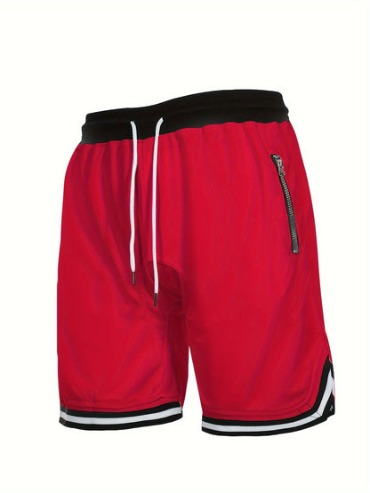 Elbert - 3pcs Basketball Shorts with Drawstring and Zip Pockets for Men