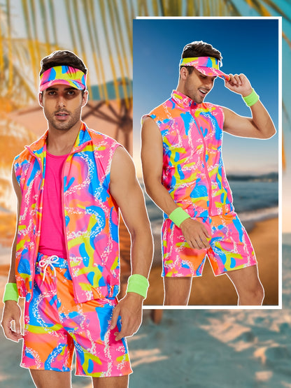 William - Retro Disco Style Swimwear Outfit Set for Men