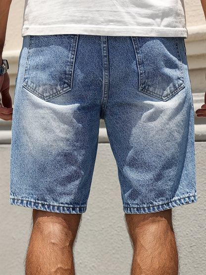 Alexander - Casual Leg Denim Shorts with Knee-Length and Pockets for Men