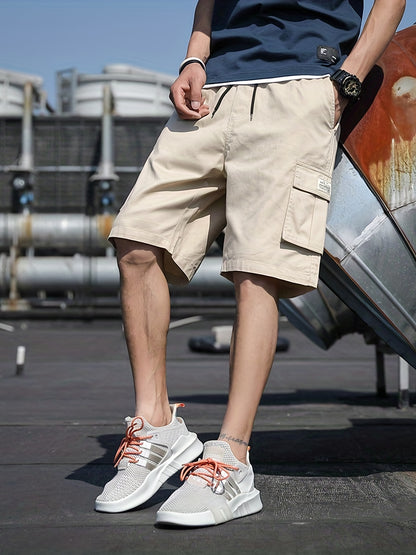 Donald - Casual Cargo Shorts with Multi Pocket and Waist Drawstring for Men