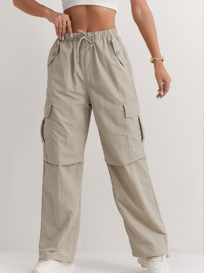 Giselle - Casual Cargo Pants with Slant Pockets and Straight Leg for Women