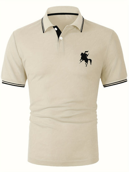 Nicholas - Polo Shirt with Horse Riding Knight Logo for Men