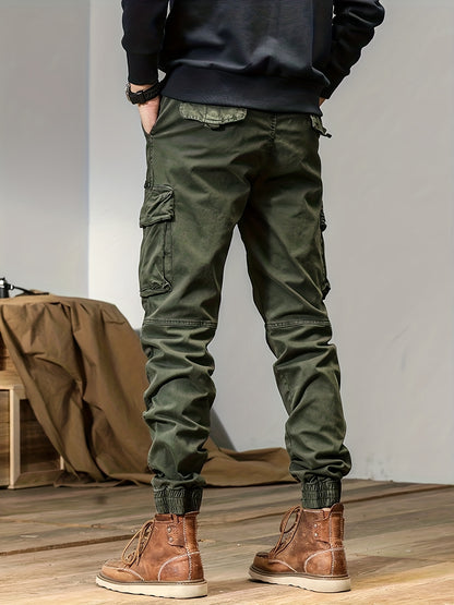 Theodore - Trendy Solid Cargo Cotton Pant with Multi Flap Pockets for Men