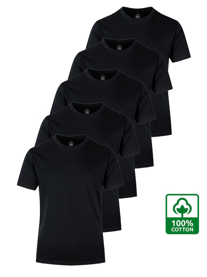 Thomas - 5pcs 100% Cotton Solid T-Shirt for Men