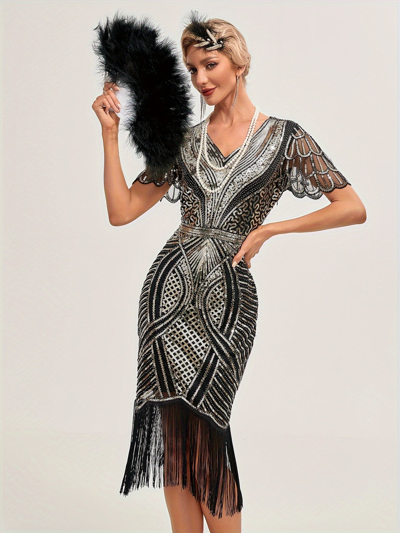 Julie –  Flapper Dress with Sequin Fringe